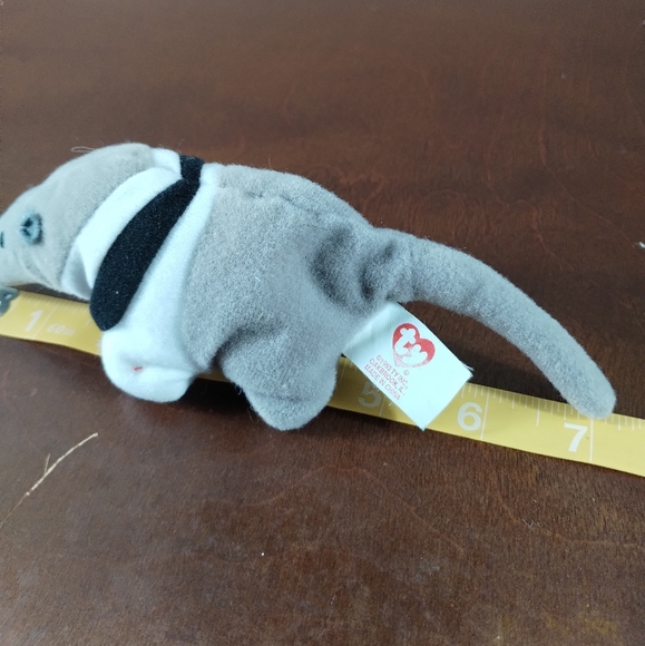 ✓Anteater Antsy Ty Plush Stuffed Animal 7" Beanie Babies Gray 1993 - Picture 9 of 9